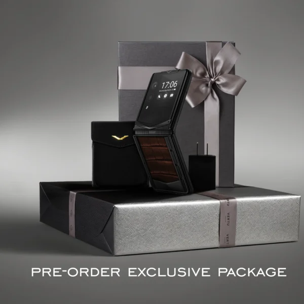 Vertu Quantum Flip Alligator Amber Brown